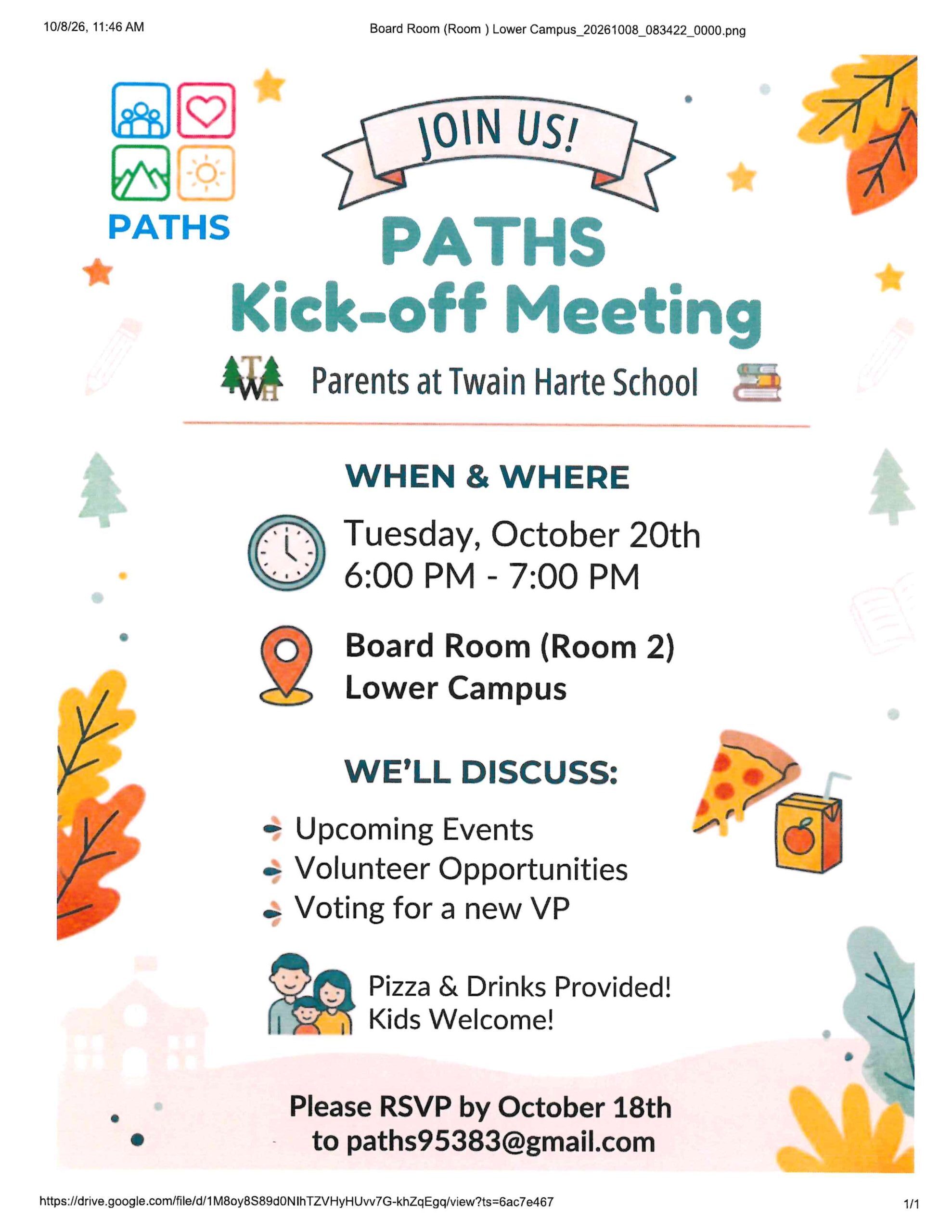 PATHS Meeting Online registration 2026–2027 (SchoolWise), opens in a new tab